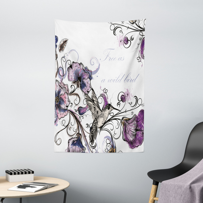 Ornate Flowers Leaves Tapestry