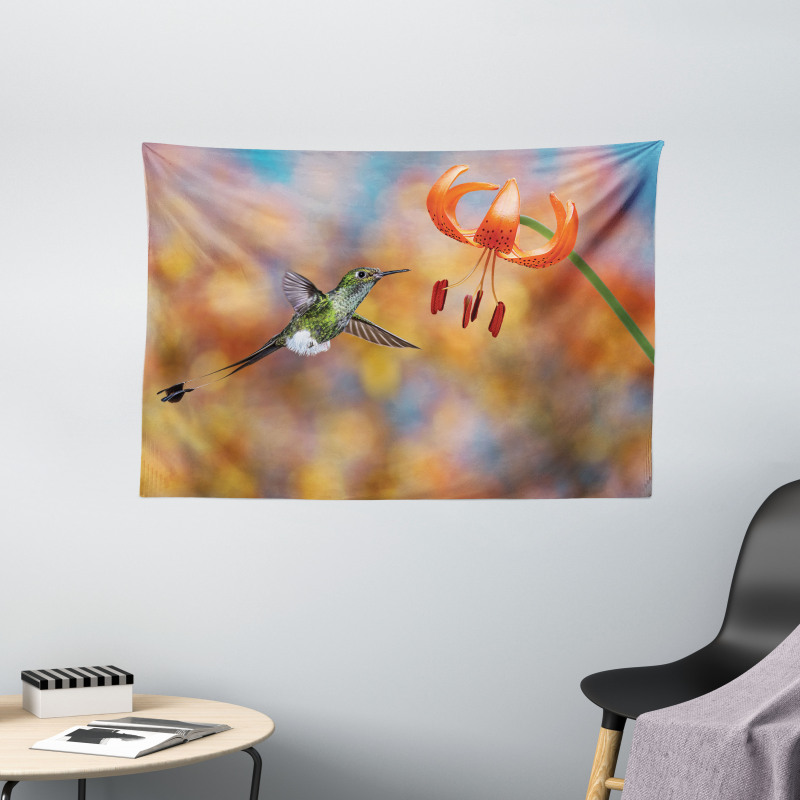 Racket Tail Lily Nectar Wide Tapestry