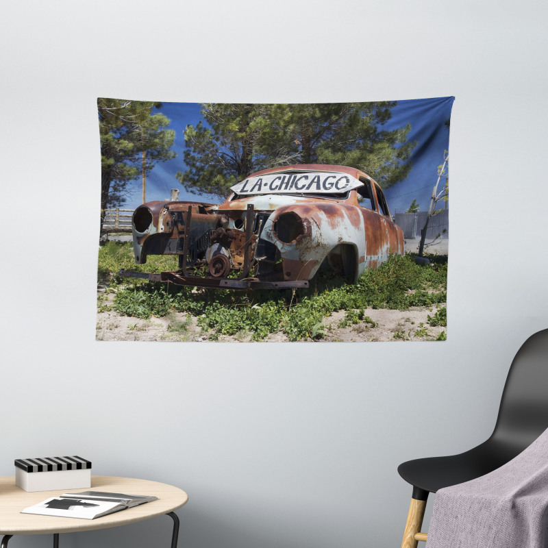 Old Abandoned Car USA Wide Tapestry