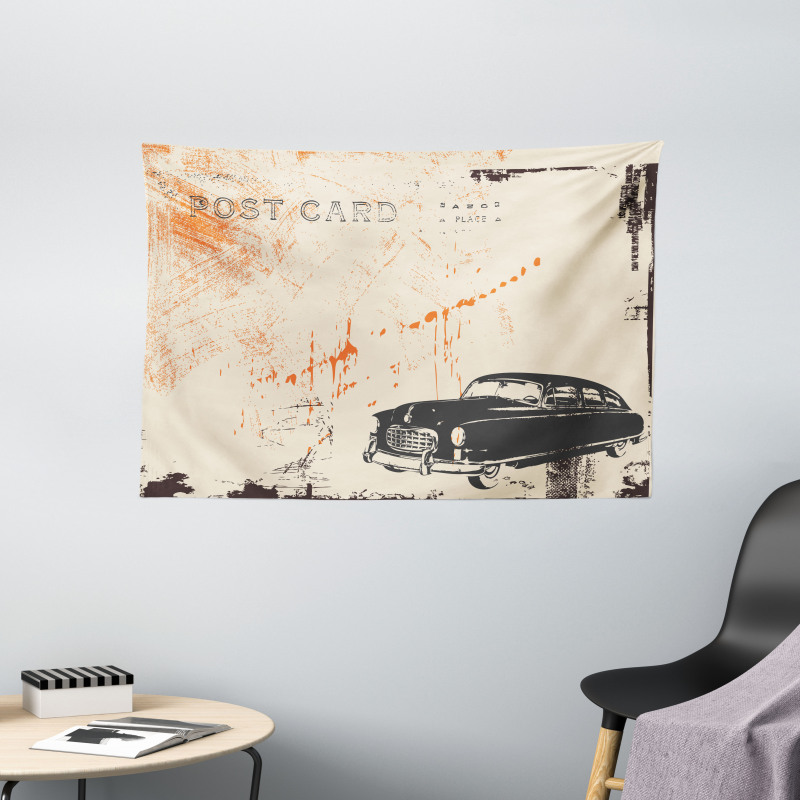 Old Fashioned Car Art Wide Tapestry
