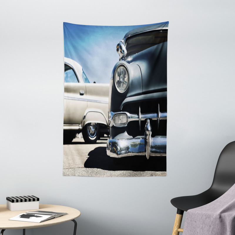 Fifties Auto Wheels Tapestry