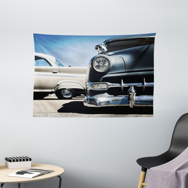 Fifties Auto Wheels Wide Tapestry