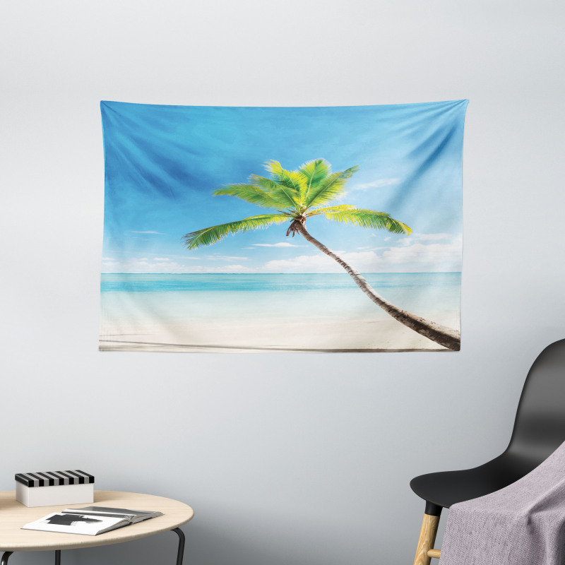 Palm Trees on Caribbean Wide Tapestry