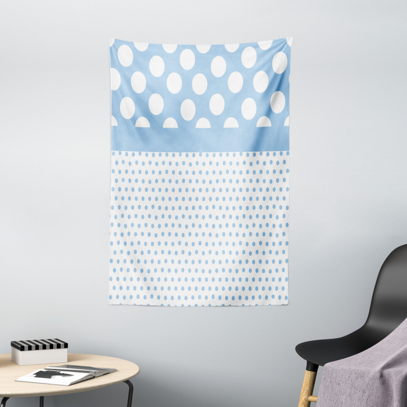 Baby Blue Polka Dots Tapestry