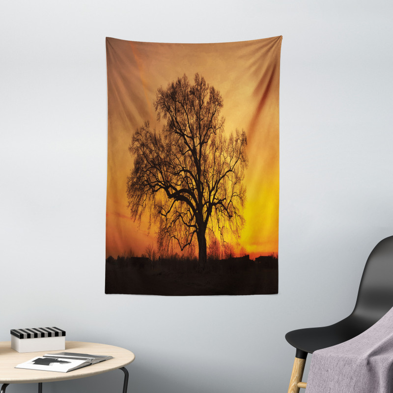 Old Oak at Sunset View Tapestry