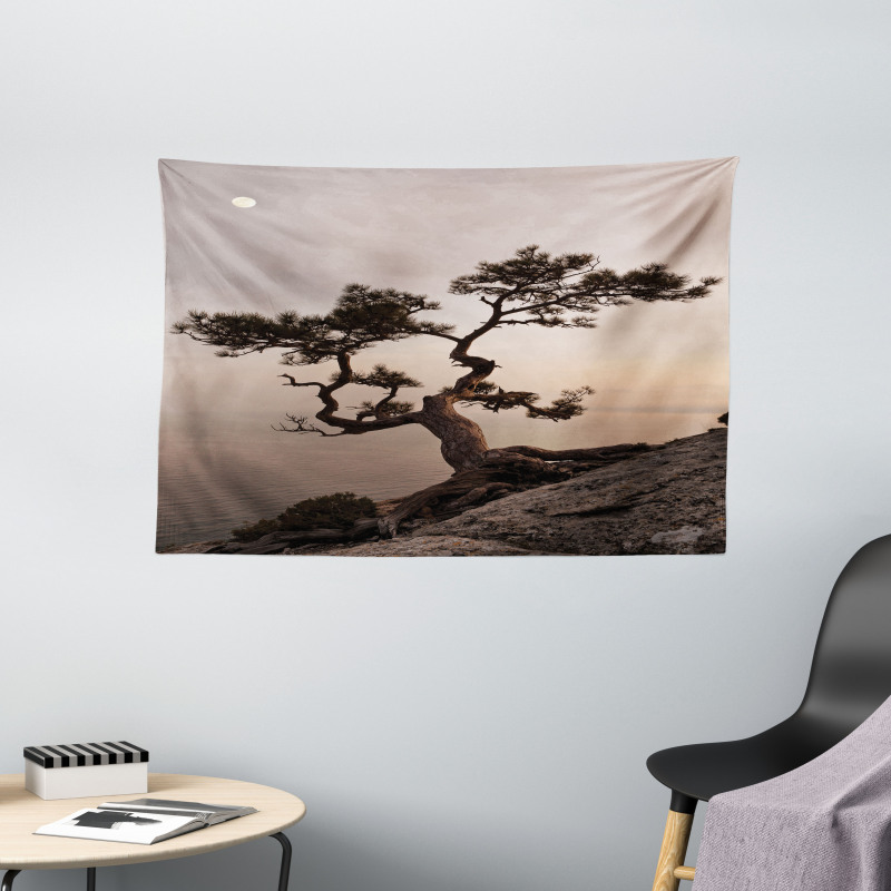 Lonely Juniper Tree Fall Wide Tapestry