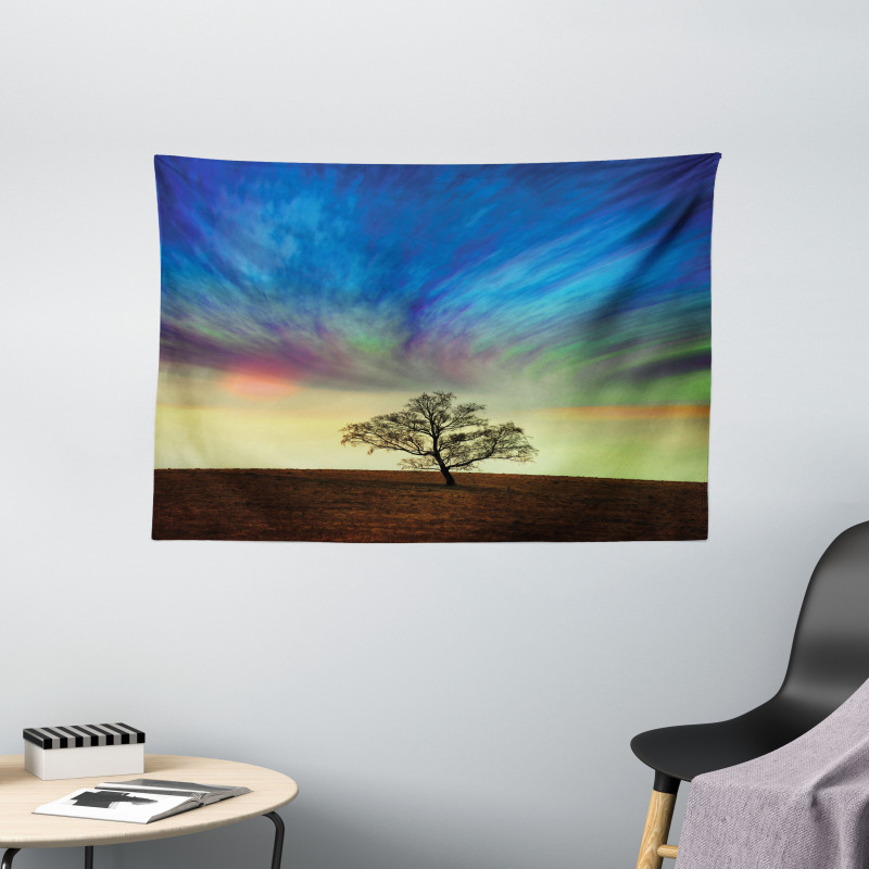 Surreal Sky Field Ombre Wide Tapestry