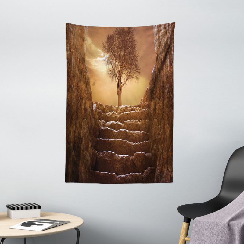 Brown Sky Sunset Cloudy Tapestry