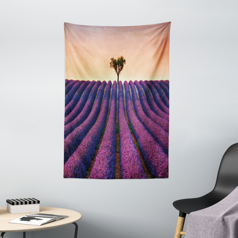 Lavender Flowers Field Tapestry