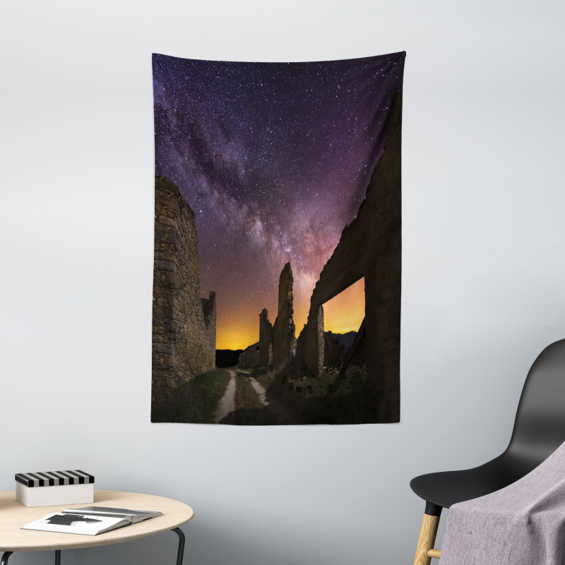 Roman Ruins at Night Tapestry