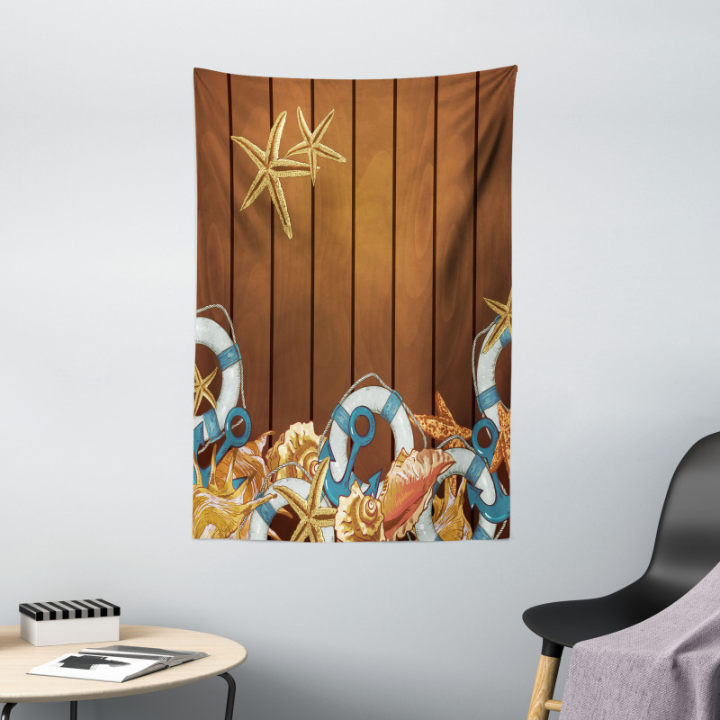 Seashell Anchor Wooden Tapestry