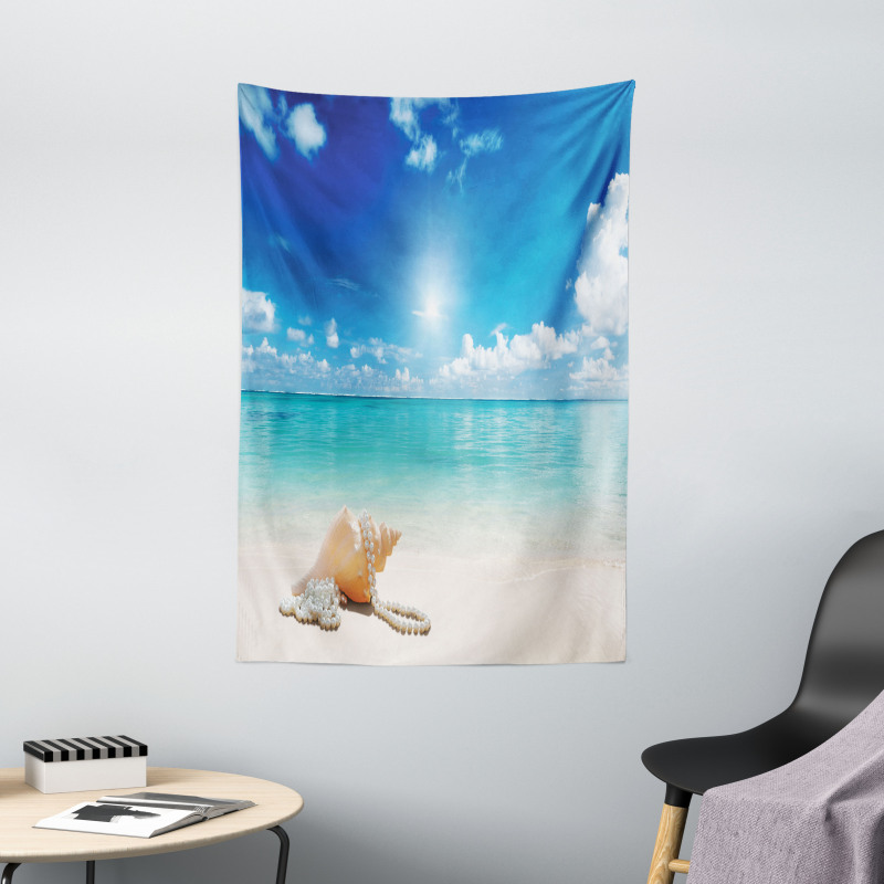 Seashells Tropical Beach Tapestry