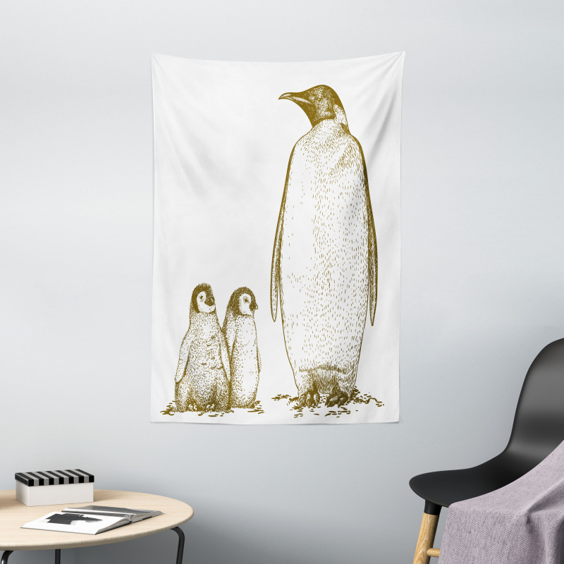 King and Baby Penguin Tapestry