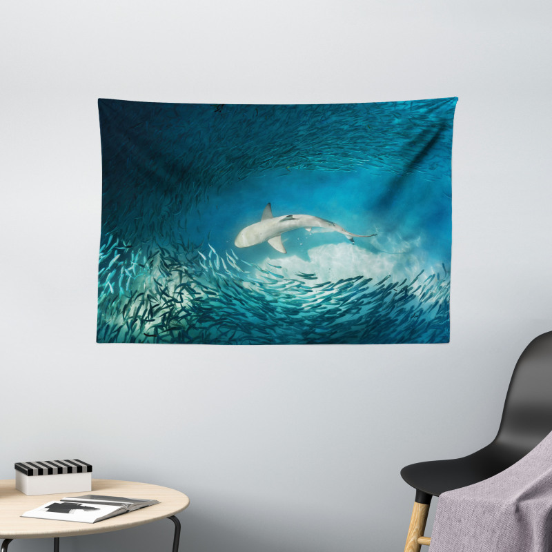 Animals Teal Wildlife Wide Tapestry