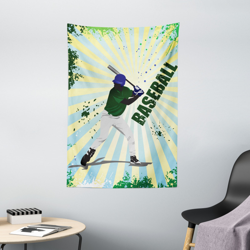 Grunge Baseball Pop Art Tapestry