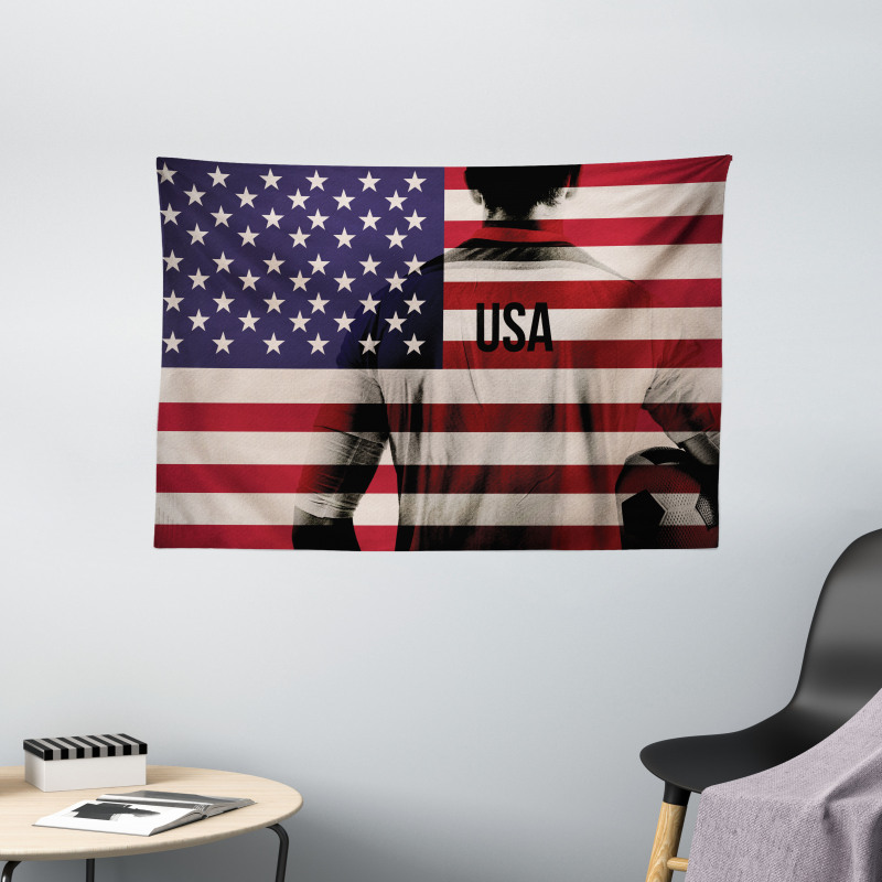 Soccer Player Wide Tapestry