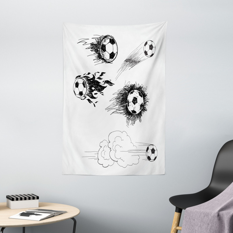 Football in Flame Tapestry