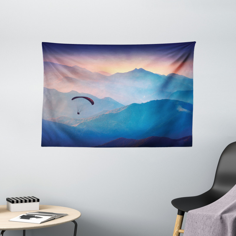 Paraglide Sun Mountains Wide Tapestry
