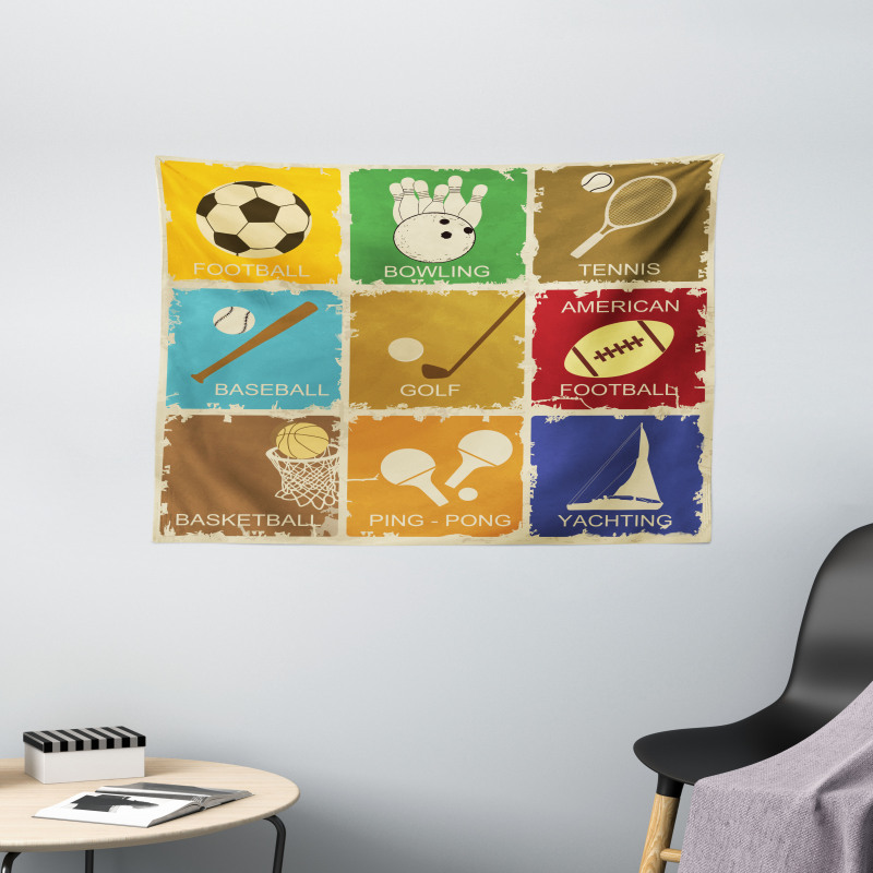 Sports Art Wide Tapestry