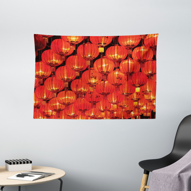 Chinese Lantern Festival Wide Tapestry