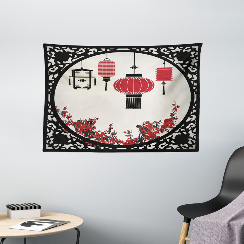Ornate Graphic Wide Tapestry