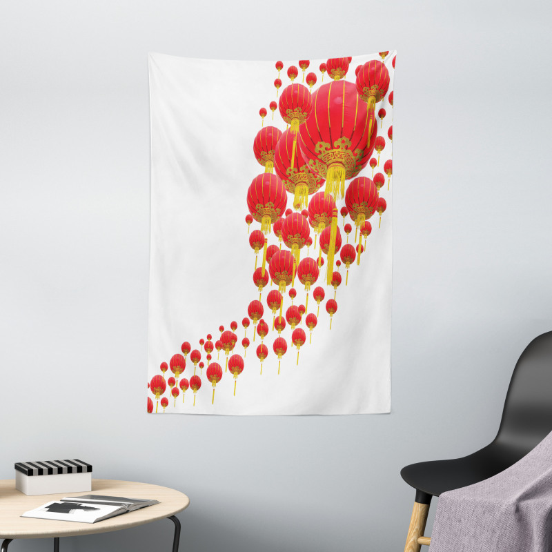 Chinese Lanterns in Sky Tapestry