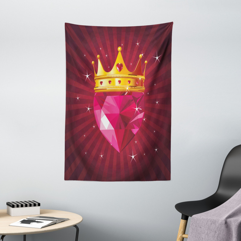 Pink Diamond Crown Art Tapestry