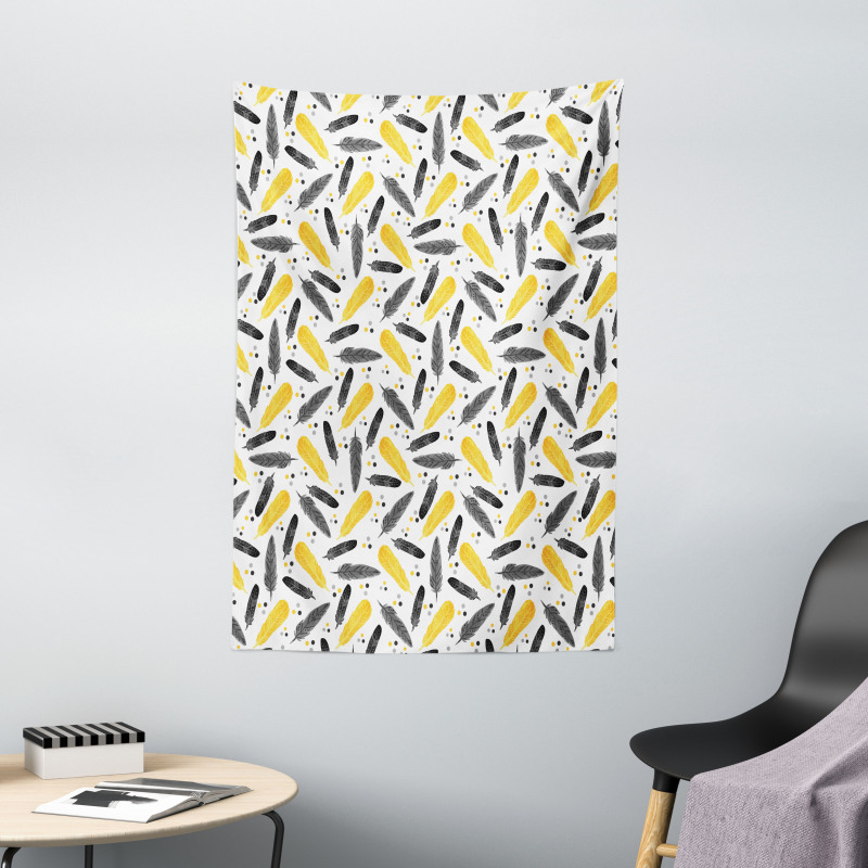 Feathers Retro Dots Tapestry