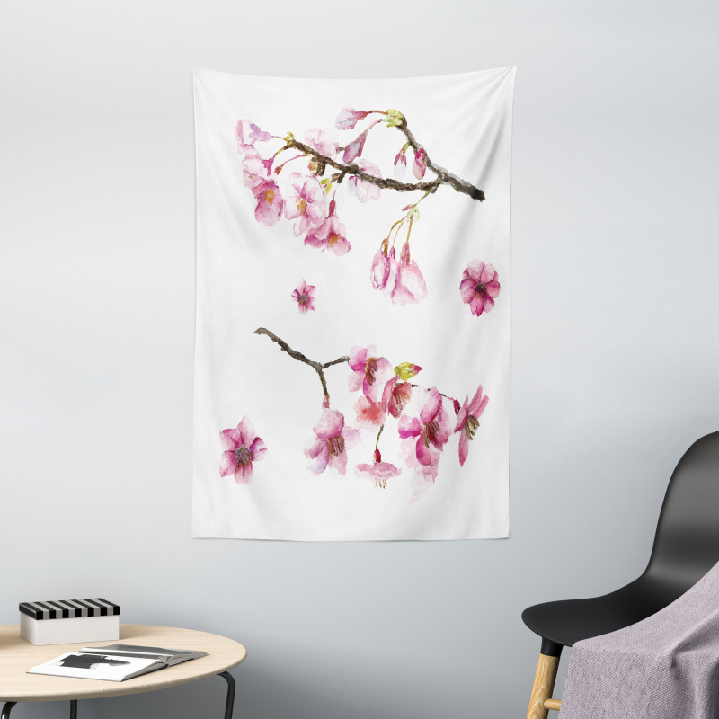 Watercolor Art Flower Tapestry