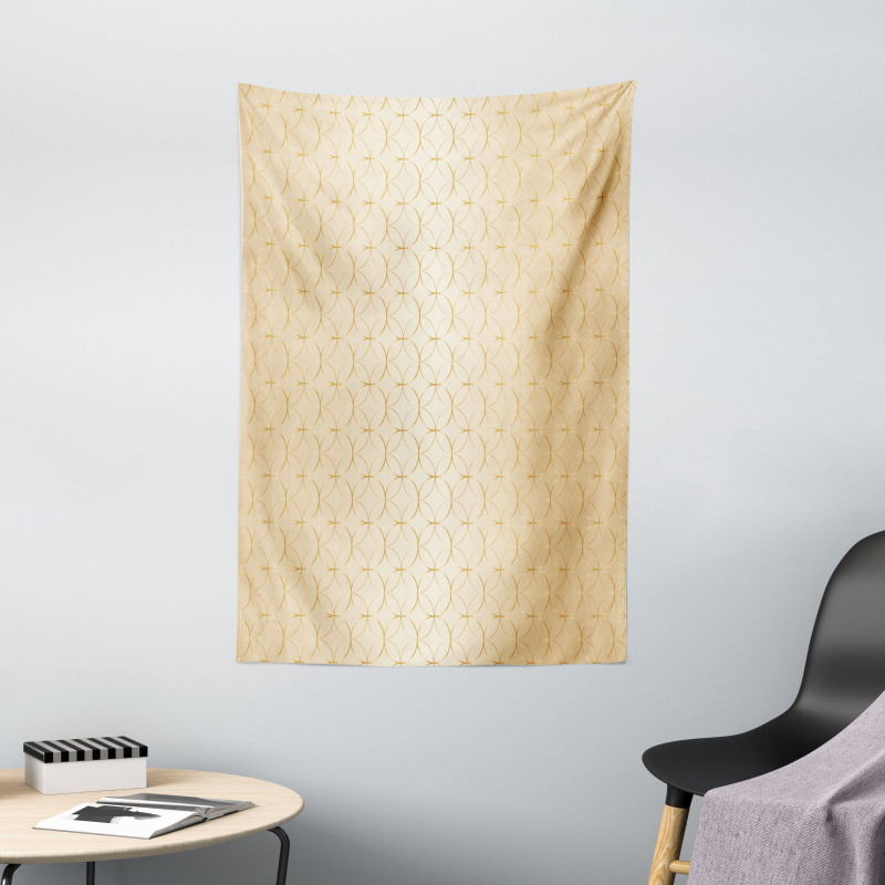 Geometric Gold Patterns Tapestry