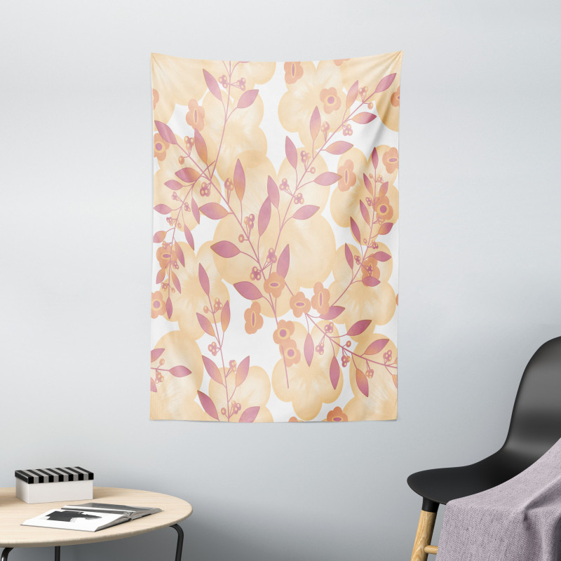 Floral Art Berry Pastel Tapestry