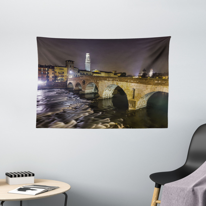 Roman Bridge Wide Tapestry