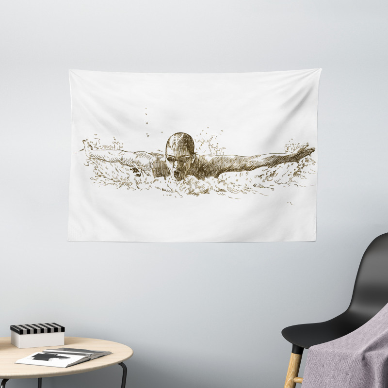 Olympics Swimming Wide Tapestry