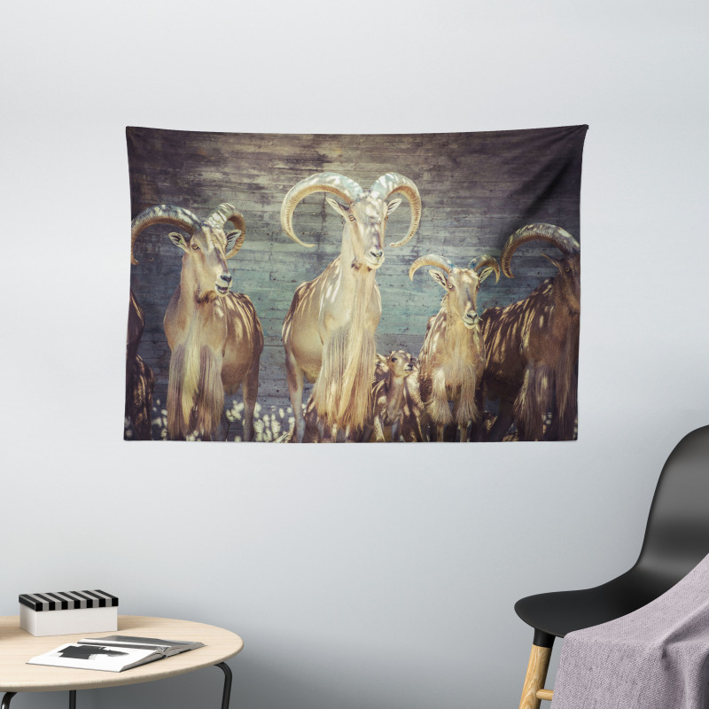 Capricorn Antlers Wide Tapestry