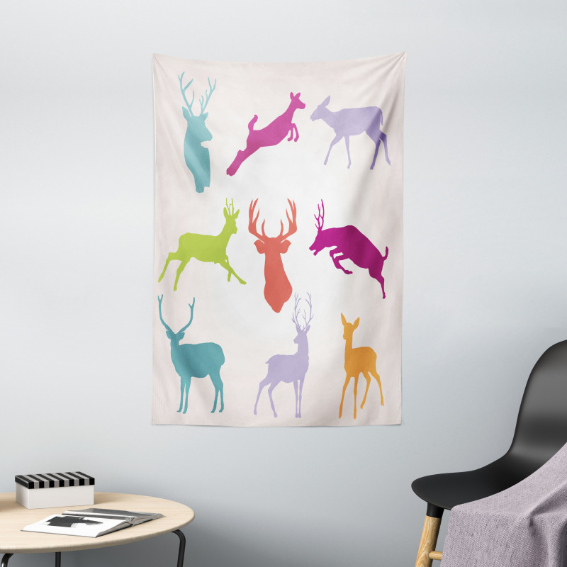 Colorful Jumping Animals Tapestry