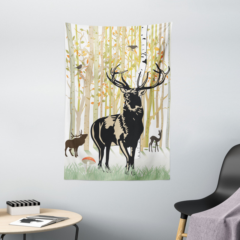 Autumn Forest Wild Animal Tapestry