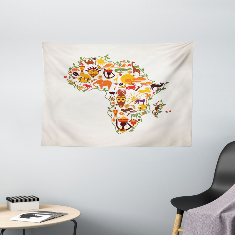 Travel Map Arts Wide Tapestry