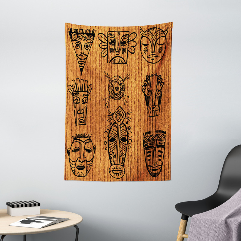 Native Masks Tapestry