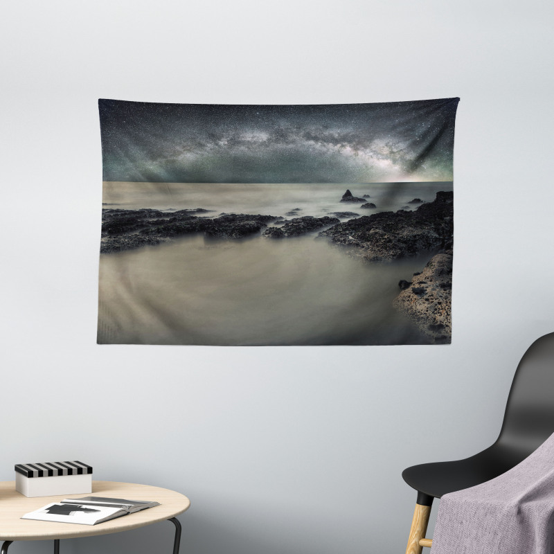 Milky Way Foggy Space Wide Tapestry