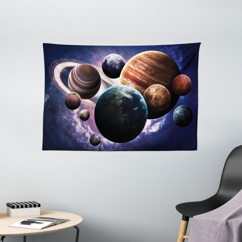 Milky Way Planets Space Wide Tapestry