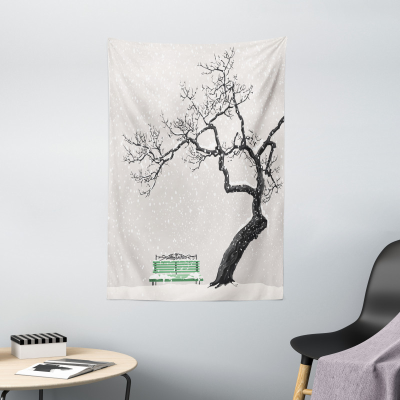 Retro Bench and Tree Tapestry