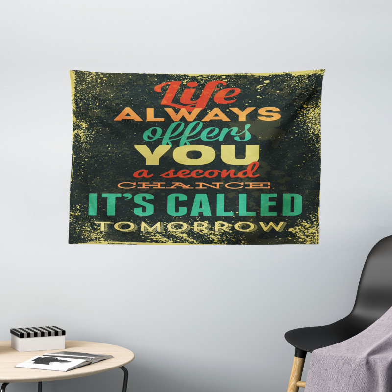 Words Grunge Art Wide Tapestry