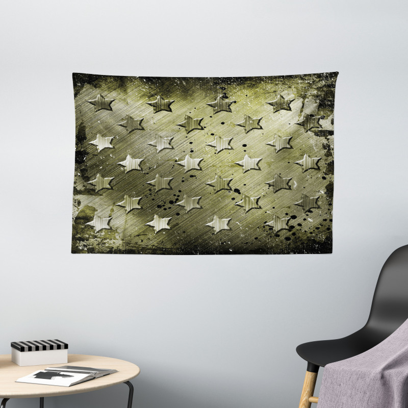 Grunge Effect Stars Wide Tapestry