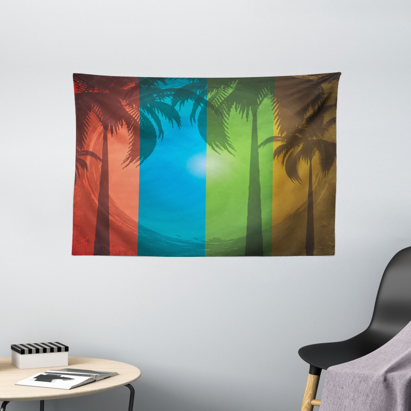 Palm Trees Bohemian Wide Tapestry