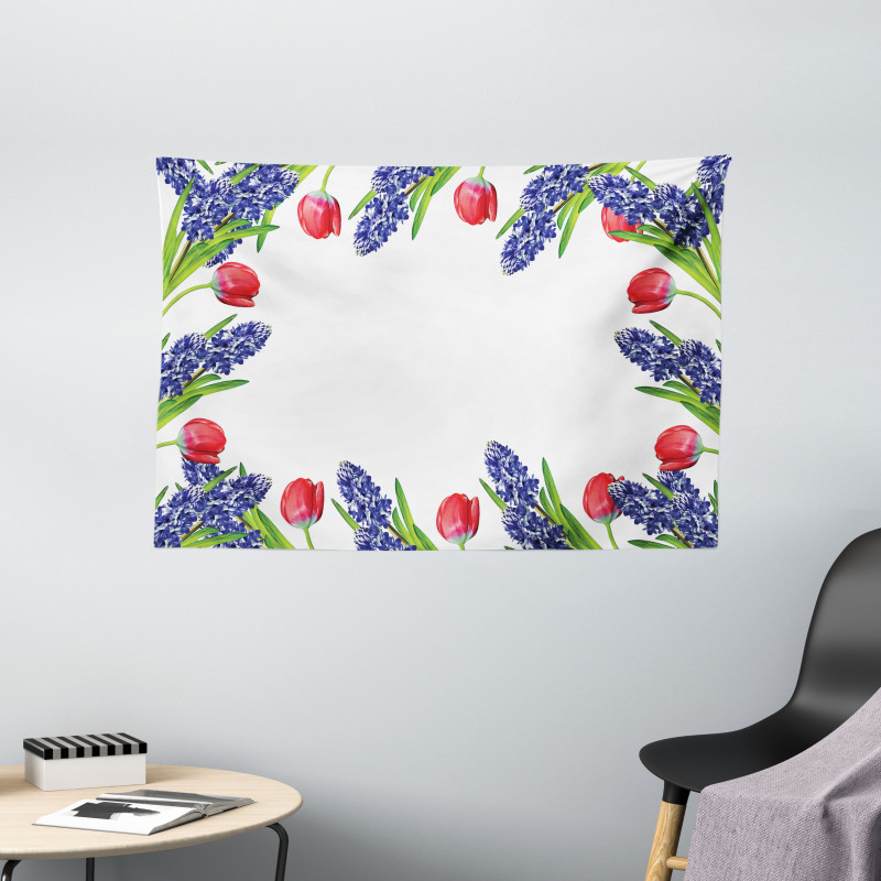 Blossom Spring Flowers Wide Tapestry