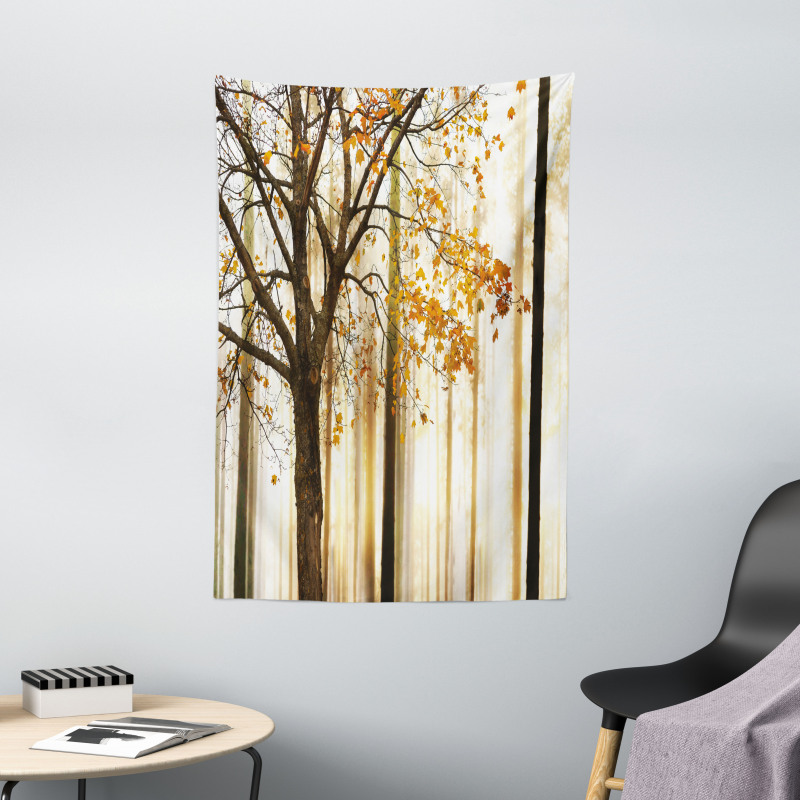 Bare Branches Fall Leaves Tapestry