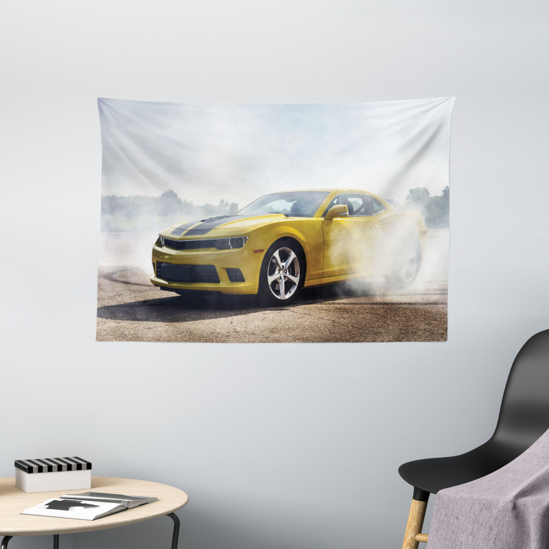 Racing Sports Drifting Men Wide Tapestry