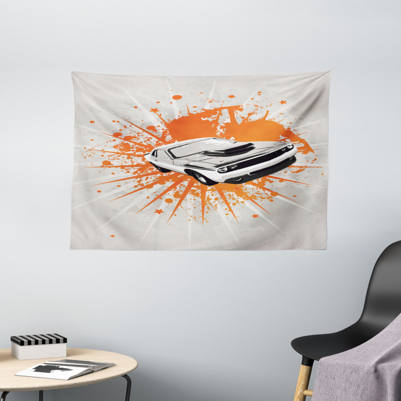 Classic Sports Car Wide Tapestry