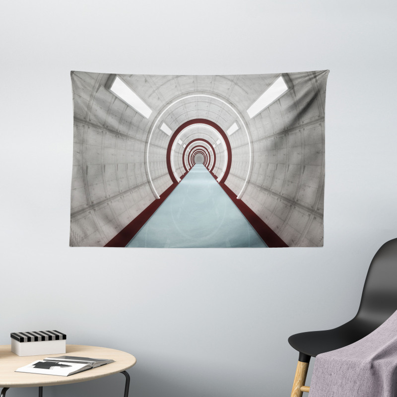 Futuristic Corridor Wide Tapestry