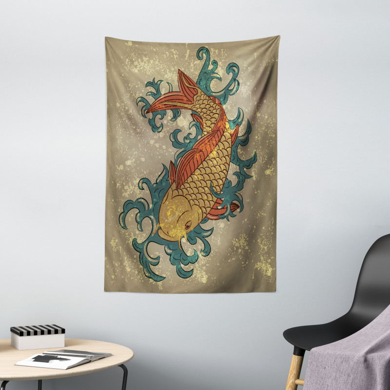 Koi Fish Art Tapestry